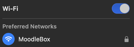 Le réseau WiFi de la MoodleBox sous MacOS